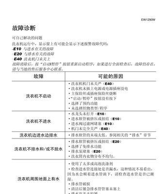 解决以荣事达洗衣机报E2故障的方法（故障原因分析及解决办法）